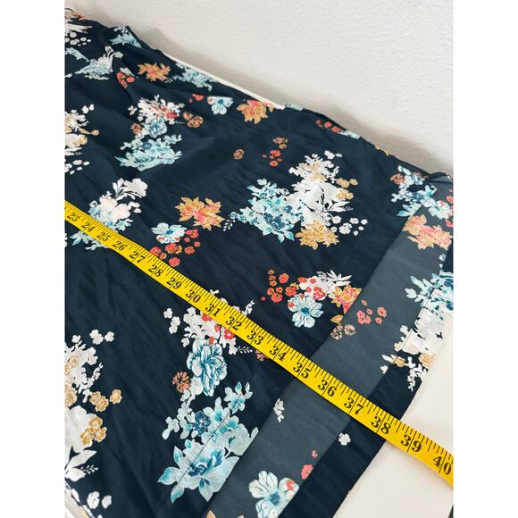 Nordstrom Womens Lingerie Sleep Dress Size Medium Satin Floral Long Sleeve - Picture 6 of 7